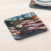 Bald Eagle American Flag Bier Onderzetter (Linkerzijde)