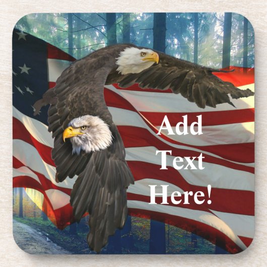 Bald Eagle American Flag Bier Onderzetter (Voorkant)