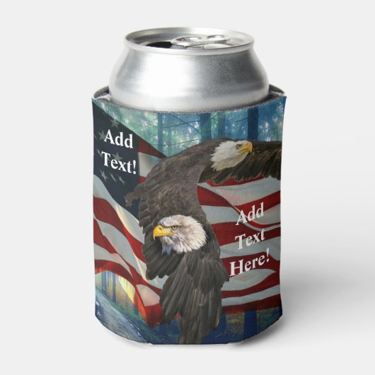 Bald Eagle American Flag Blikjeskoeler (Blikje Voorkant)