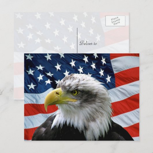 Bald Eagle American Flag Briefkaart (Voorkant / Achterkant)