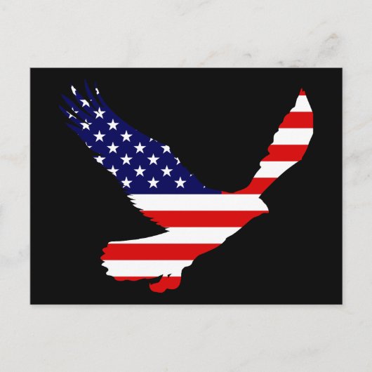 Bald Eagle American Flag Briefkaart (Voorkant)
