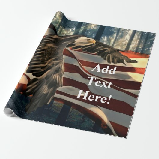 Bald Eagle American Flag Cadeaupapier (Uitgerold)