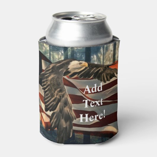 Bald Eagle American Flag Cooler (Blikje Voorkant)