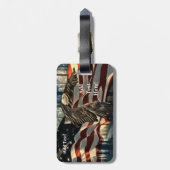 Bald Eagle American Flag Country Road Bagagelabel (Achterkant verticaal)