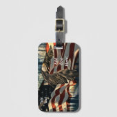 Bald Eagle American Flag Country Road Bagagelabel (Voorkant (verticaal))
