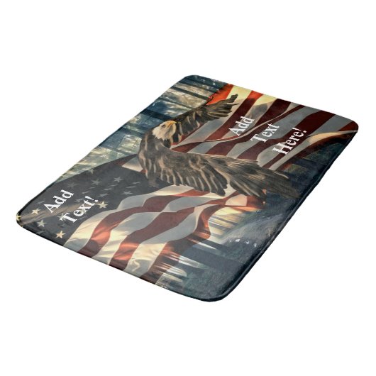 Bald Eagle American Flag Country Road Bath Mat (Gekanteld)