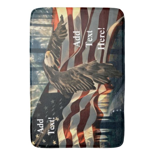 Bald Eagle American Flag Country Road Bath Mat (Voorkant Verticaal)