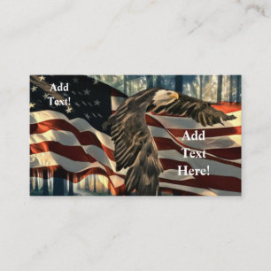 Bald Eagle American Flag Country Road Business Aut Visitekaartje