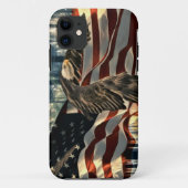 Bald Eagle American Flag Country Road Case-Mate iPhone Case (Achterkant)