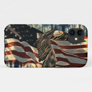 Bald Eagle American Flag Country Road Case-Mate iPhone Case