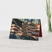 Bald Eagle American Flag Country Road Dank je wel Bedankkaart (Achterkant)