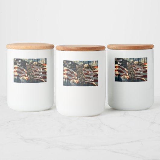 Bald Eagle American Flag Country Road Etiket (Flessen)