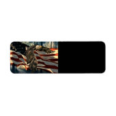 Bald Eagle American Flag Country Road Etiket (Voorkant)