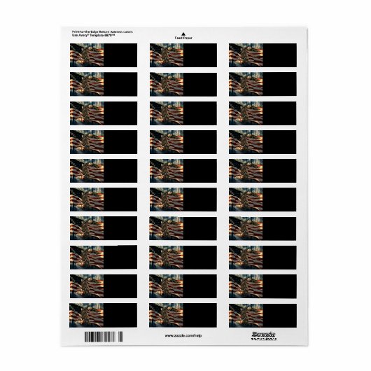 Bald Eagle American Flag Country Road Etiket (Full Sheet)