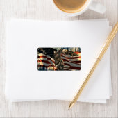 Bald Eagle American Flag Country Road Etiket (Insitu)