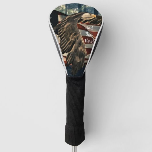 Bald Eagle American Flag Country Road Golf Head Co Golfheadcover (Voorkant)