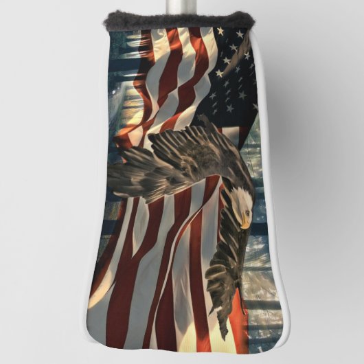 Bald Eagle American Flag Country Road Golfheadcover (Draai 90)