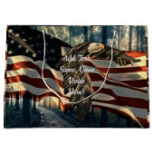 Bald Eagle American Flag Country Road Groot Cadeauzakje (Voorkant)