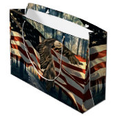 Bald Eagle American Flag Country Road Groot Cadeauzakje (Achterkant Gekanteld)