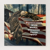 Bald Eagle American Flag Country Road Jigzaag Puzz Legpuzzel (Verticaal)