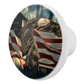 Bald Eagle American Flag Country Road Keramische Knop (Rechts)