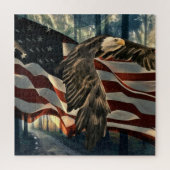 Bald Eagle American Flag Country Road Legpuzzel (Verticaal)