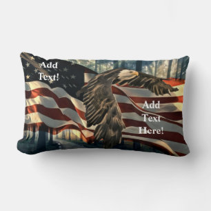 Bald Eagle American Flag Country Road Lumbar Pillo Kussen