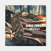 Bald Eagle American Flag Country Road Magneet (Voorkant)