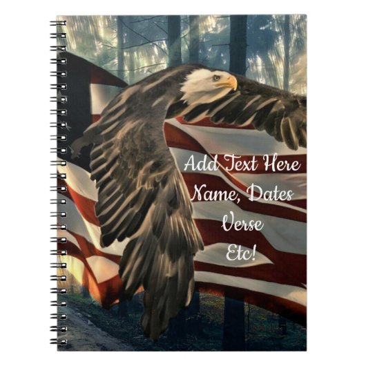 Bald Eagle American Flag Country Road Notitieboek (Voorkant)
