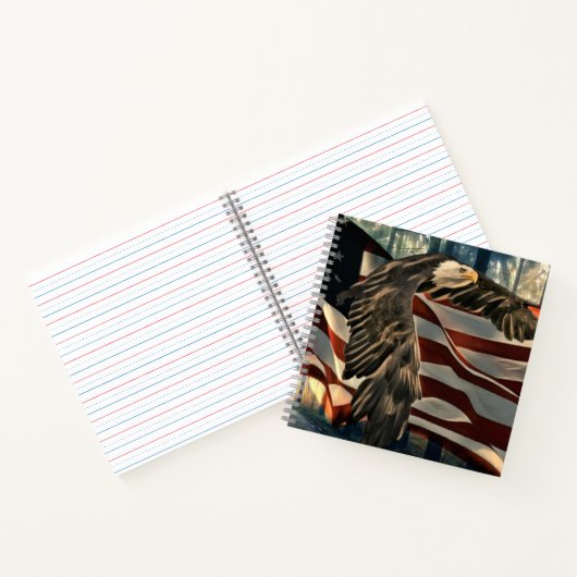 Bald Eagle American Flag Country Road Notitieboek (Binnen)