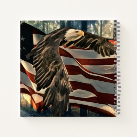 Bald Eagle American Flag Country Road Notitieboek (Achterkant)