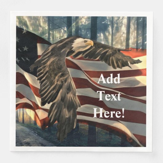 Bald Eagle American Flag Country Road Paper Dinner Servet (Voorkant)
