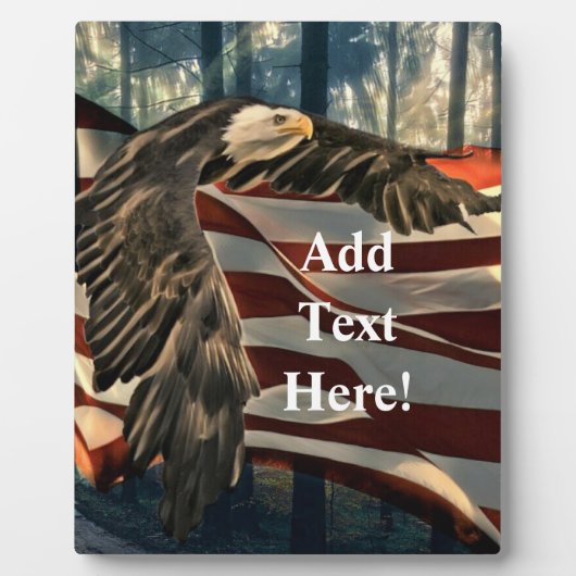 Bald Eagle American Flag Country Road Plaque Fotoplaat (Voorkant)