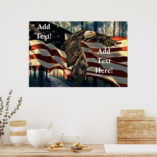 Bald Eagle American Flag Country Road Poster (Keuken)