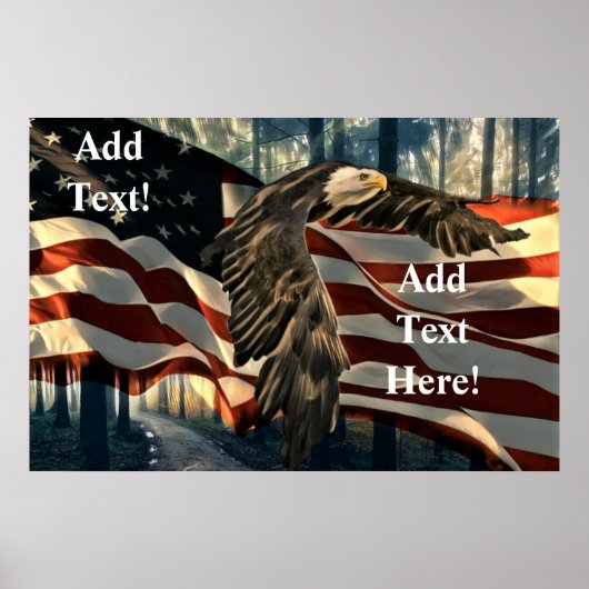 Bald Eagle American Flag Country Road Poster (Voorkant)