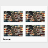Bald Eagle American Flag Country Road Rechthoekige Sticker (Vel)