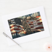 Bald Eagle American Flag Country Road Rechthoekige Sticker (Envelop)