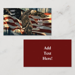 Bald Eagle American Flag Country Road Reference Ca Aanbevelingskaartje