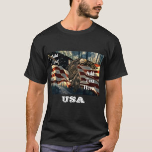 Bald Eagle American Flag Country Road T-Shirt