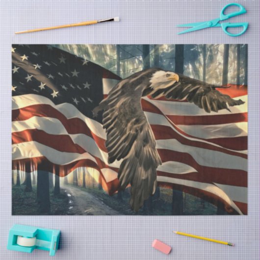 Bald Eagle American Flag Country Road Tissuepapier (Craft)