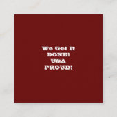 Bald Eagle American Flag Country Road Vierkante Visitekaartje (Achterkant)