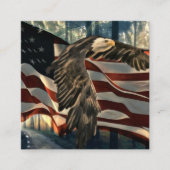 Bald Eagle American Flag Country Road Vierkante Visitekaartje (Voorkant)