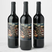 Bald Eagle American Flag Country Road Wine Label Wijn Etiket (Flessen)