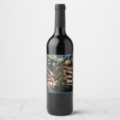Bald Eagle American Flag Country Road Wine Label Wijn Etiket (Voorkant)
