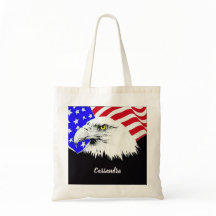 Bald Eagle American Flag Custom Name of Quote