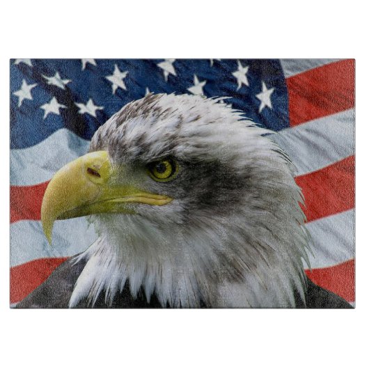 Bald Eagle American Flag Cutting Board Snijplank (Voorkant)