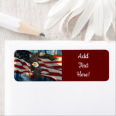 Bald Eagle American Flag Etiket (Insitu)
