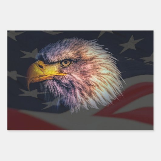 Bald Eagle American Flag Inpakpapier Vel (Voorkant 3)