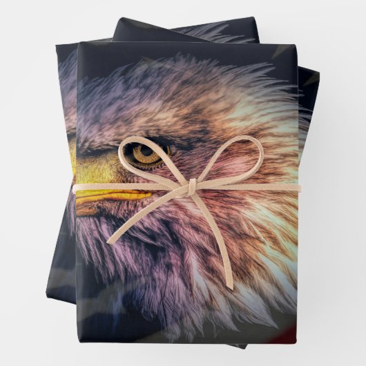 Bald Eagle American Flag Inpakpapier Vel (In situ)