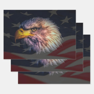 Bald Eagle American Flag Inpakpapier Vel